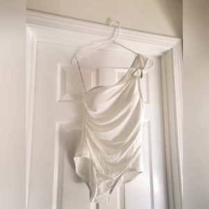 MICHAEL KORS Women's One-Piece One Shoulder Swimsuit - White Size 10